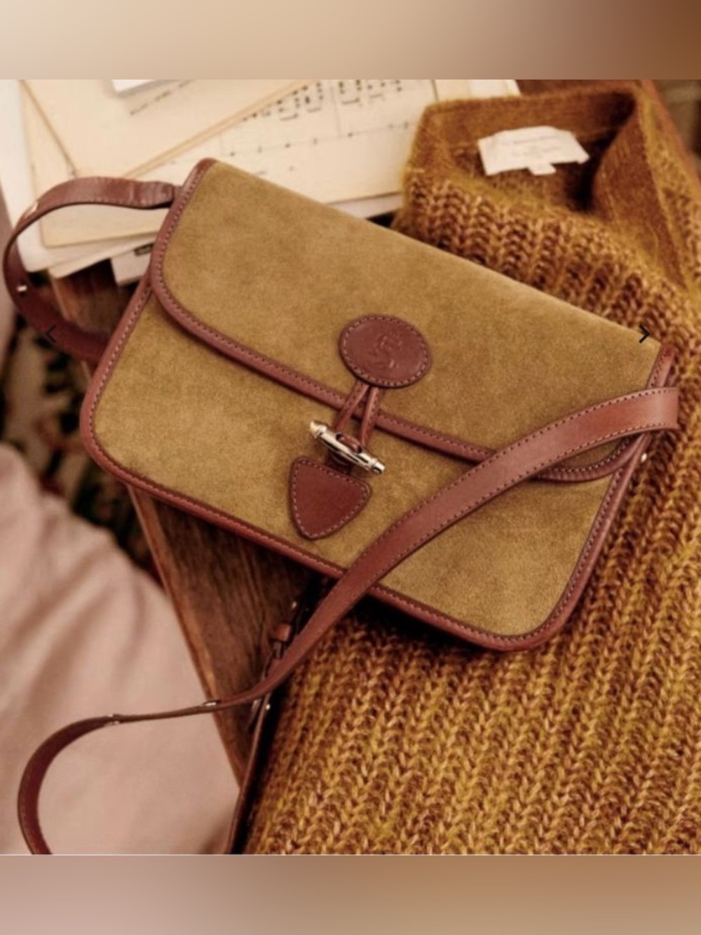 Sézane Milo Vintage Bag in Multi Taupe - Picture 7 of 7